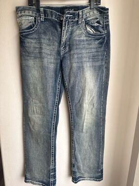 Men's Straight Fit Faded Blue Jeans - Timeless Casual Style